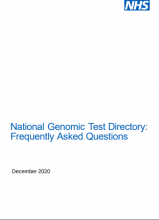 National Genomic Test Directory: Frequently Asked Questions